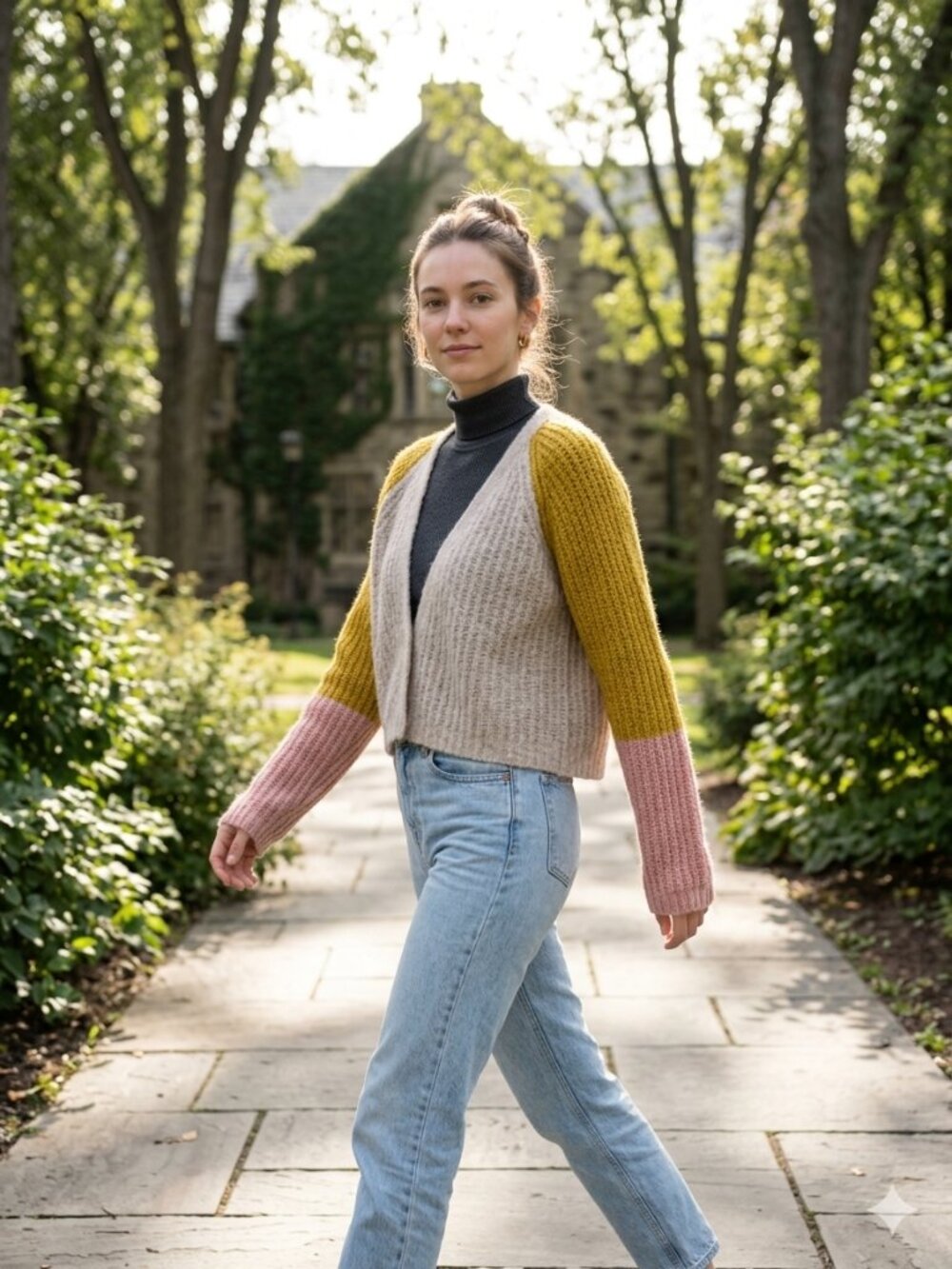 Pepin Anthropologie Colorblock Cardigan Reworked Cropped